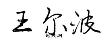 曾慶福王爾波行書個性簽名怎么寫
