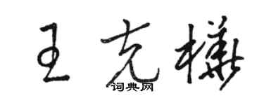 駱恆光王克樺草書個性簽名怎么寫