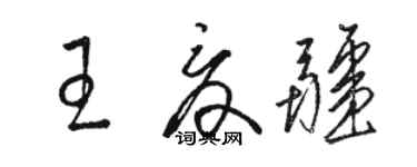 駱恆光王夏疆草書個性簽名怎么寫