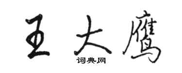 駱恆光王大鷹行書個性簽名怎么寫