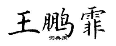 丁謙王鵬霏楷書個性簽名怎么寫