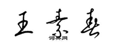 梁錦英王素春草書個性簽名怎么寫