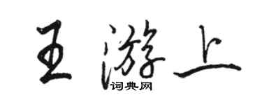 駱恆光王游上行書個性簽名怎么寫