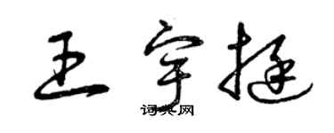 曾慶福王宇挺草書個性簽名怎么寫