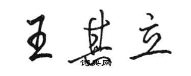 駱恆光王其立行書個性簽名怎么寫