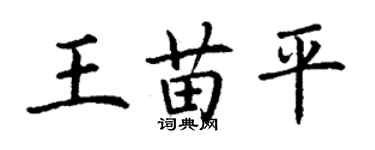 丁謙王苗平楷書個性簽名怎么寫