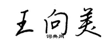 王正良王向美行書個性簽名怎么寫