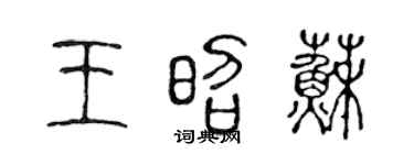 陳聲遠王昭蘇篆書個性簽名怎么寫