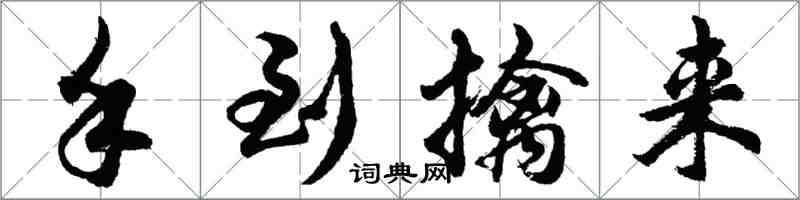 胡問遂手到擒來行書怎么寫