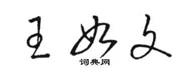 駱恆光王如文草書個性簽名怎么寫