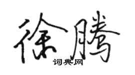 駱恆光徐騰行書個性簽名怎么寫