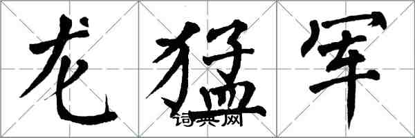 翁闓運龍猛軍楷書怎么寫