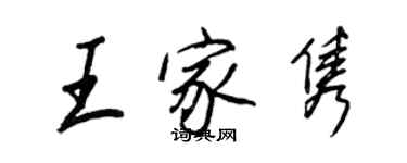王正良王家雋行書個性簽名怎么寫