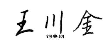 王正良王川金行書個性簽名怎么寫