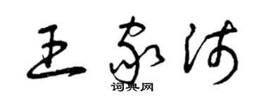 曾慶福王家沛草書個性簽名怎么寫