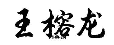 胡問遂王榕龍行書個性簽名怎么寫