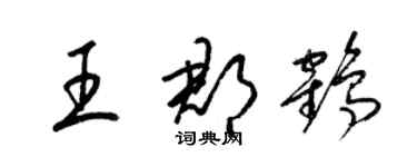 梁錦英王郡鶴草書個性簽名怎么寫