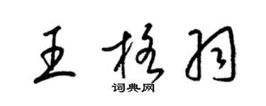 梁錦英王格羽草書個性簽名怎么寫