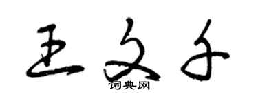 曾慶福王文千草書個性簽名怎么寫