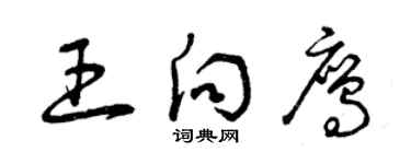 曾慶福王向鷹草書個性簽名怎么寫