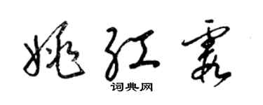 梁錦英姚紅霞草書個性簽名怎么寫