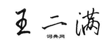 駱恆光王二滿行書個性簽名怎么寫