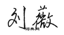 駱恆光劉薇行書個性簽名怎么寫