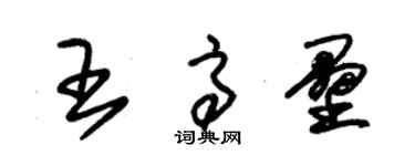 朱錫榮王高壘草書個性簽名怎么寫