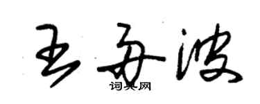 朱錫榮王舟波草書個性簽名怎么寫