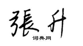 王正良張升行書個性簽名怎么寫