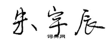 曾慶福朱宇辰行書個性簽名怎么寫