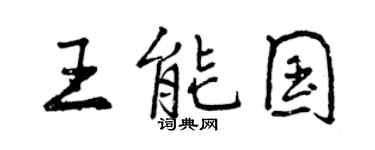 曾慶福王能國行書個性簽名怎么寫