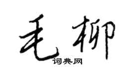 王正良毛柳行書個性簽名怎么寫