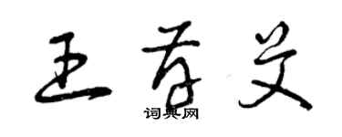 曾慶福王存艾草書個性簽名怎么寫