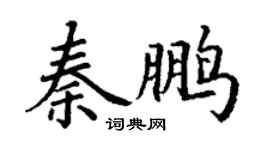 丁謙秦鵬楷書個性簽名怎么寫
