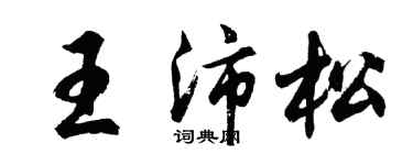 胡問遂王沛松行書個性簽名怎么寫