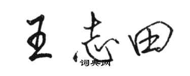 駱恆光王志田行書個性簽名怎么寫
