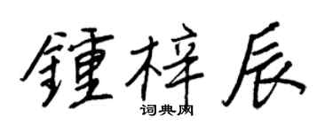 王正良鍾梓辰行書個性簽名怎么寫