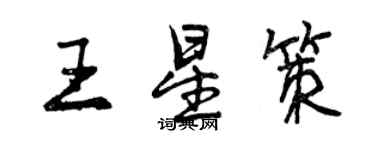 曾慶福王星策行書個性簽名怎么寫