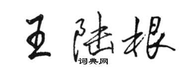 駱恆光王陸根行書個性簽名怎么寫