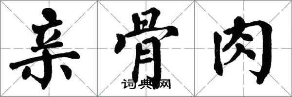 翁闓運親骨肉楷書怎么寫