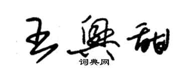 朱錫榮王興甜草書個性簽名怎么寫