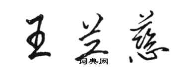 駱恆光王蘭慈行書個性簽名怎么寫