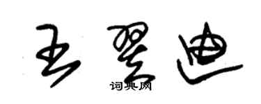 朱錫榮王翌迪草書個性簽名怎么寫