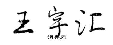 曾慶福王宇匯行書個性簽名怎么寫