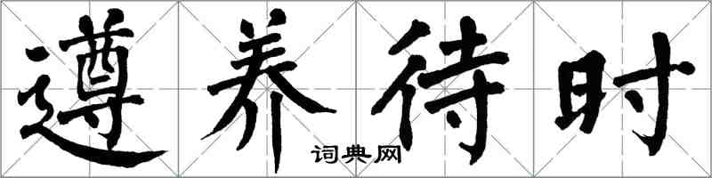 翁闓運遵養待時楷書怎么寫