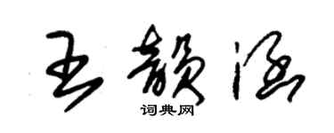 朱錫榮王韻涵草書個性簽名怎么寫