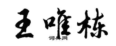 胡問遂王唯棟行書個性簽名怎么寫