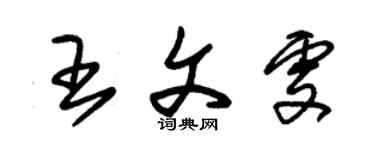 朱錫榮王文雯草書個性簽名怎么寫