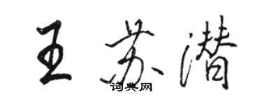 駱恆光王蘇潛行書個性簽名怎么寫